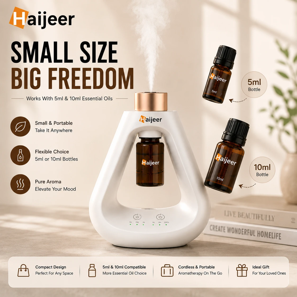10mL fragrance oil bottle shown in the supplied HH-D01 presentation